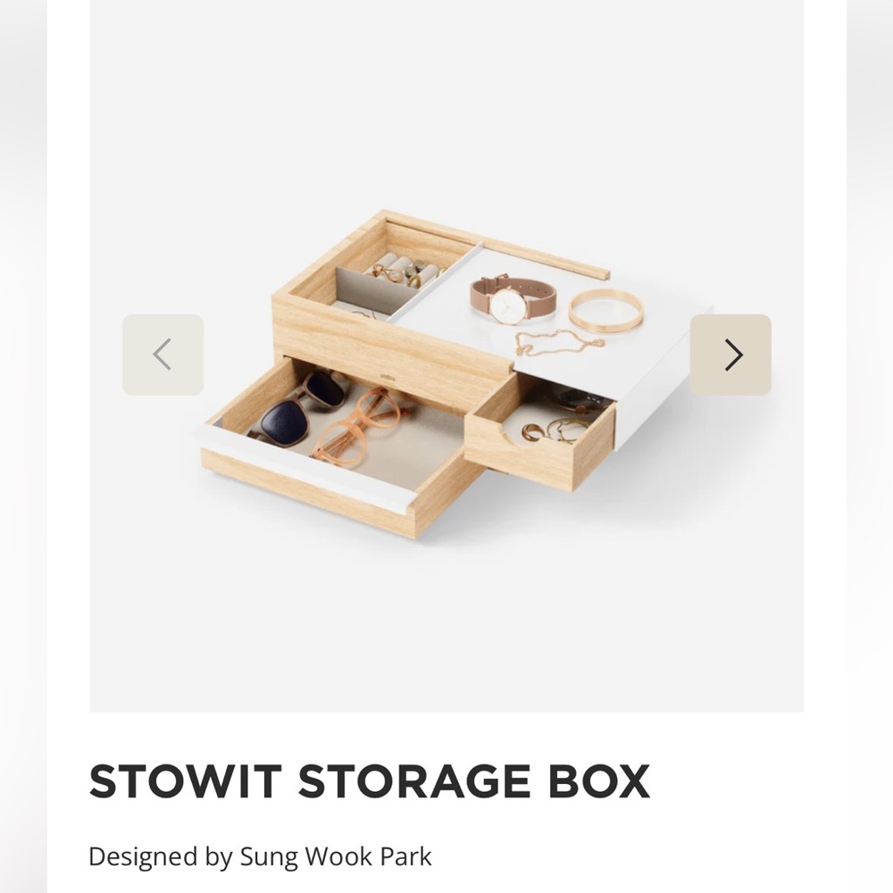 Umbra Stowit Storage Box by Sung Woo Park in White-Natural